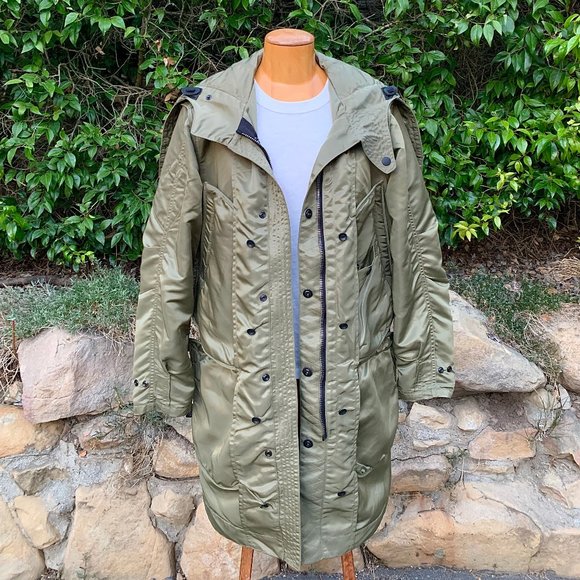 Rag & Bone aviator hooded manteau parka with removable quilted coat liner - Picture 5 of 16